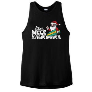 Mele Kalikimaka Hawaiian Christmas Ladies PosiCharge Tri-Blend Wicking Tank