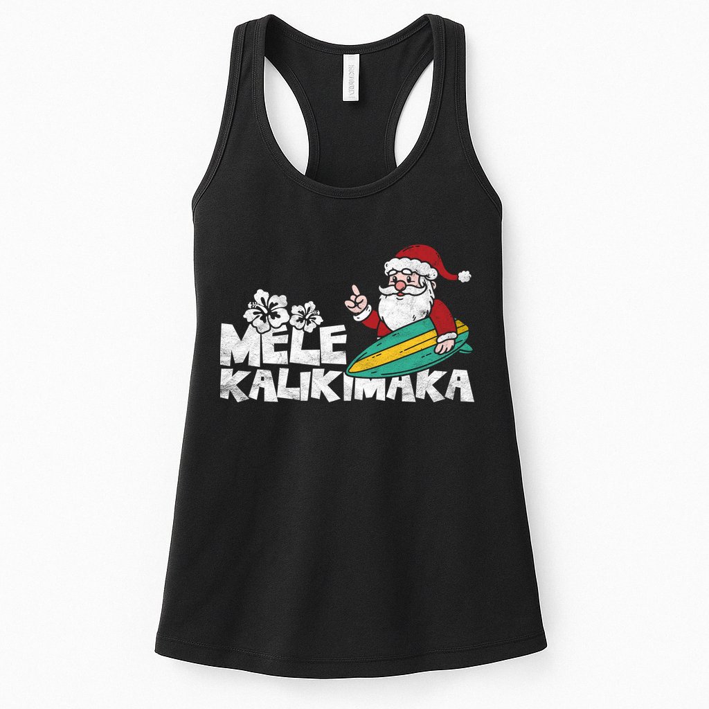 Mele Kalikimaka Hawaiian Christmas Womens Tank Top