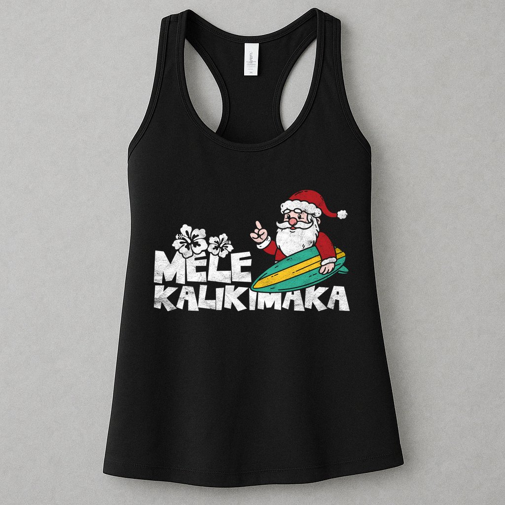Mele Kalikimaka Hawaiian Christmas Womens Tank Top