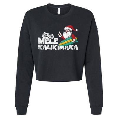 Mele Kalikimaka Hawaiian Christmas Cropped Pullover Crew