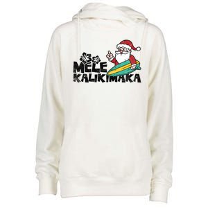 Mele Kalikimaka Hawaiian Christmas Womens Funnel Neck Pullover Hood