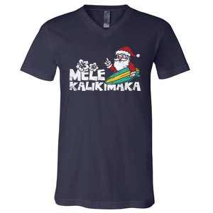 Mele Kalikimaka Hawaiian Christmas V-Neck T-Shirt