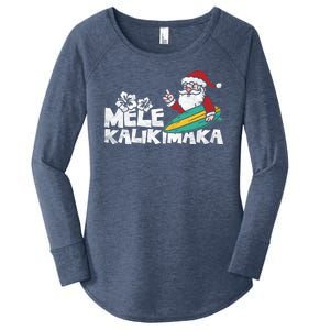 Mele Kalikimaka Hawaiian Christmas Women's Perfect Tri Tunic Long Sleeve Shirt