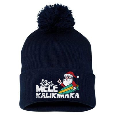 Mele Kalikimaka Hawaiian Christmas Pom Pom 12in Knit Beanie