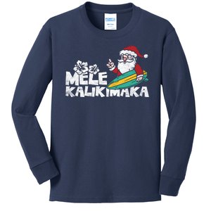 Mele Kalikimaka Hawaiian Christmas Kids Long Sleeve Shirt