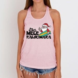 Mele Kalikimaka Hawaiian Christmas Women's Knotted Racerback Tank