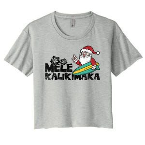 Mele Kalikimaka Hawaiian Christmas Women's Crop Top Tee