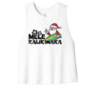 Mele Kalikimaka Hawaiian Christmas Women's Racerback Cropped Tank