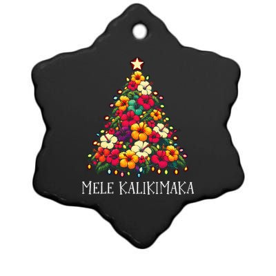 Mele Kalikimaka Hawaiian Christmas Tree Hawaii Tropical Ceramic Star Ornament