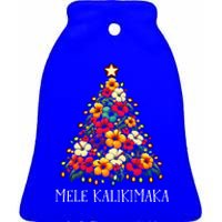 Mele Kalikimaka Hawaiian Christmas Tree Hawaii Tropical Ceramic Bell Ornament