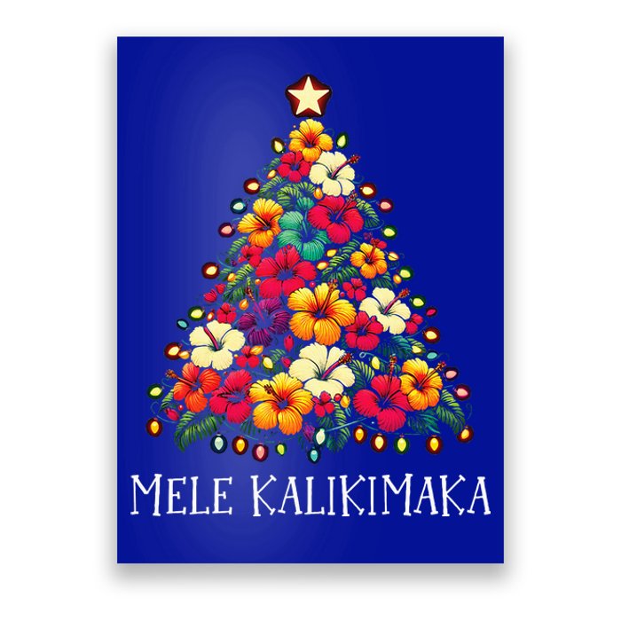 Mele Kalikimaka Hawaiian Christmas Tree Hawaii Tropical Poster