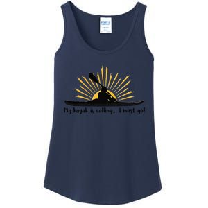 My Kayak Is Calling I Must Go Funny I Love Kayaking Ladies Essential Tank