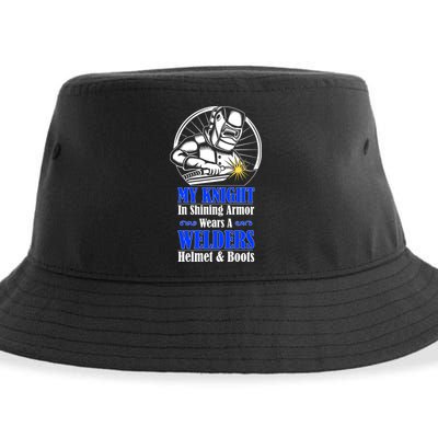 My Knight In Shining Armor Wears A Welders Helmet And Boots Sustainable Bucket Hat