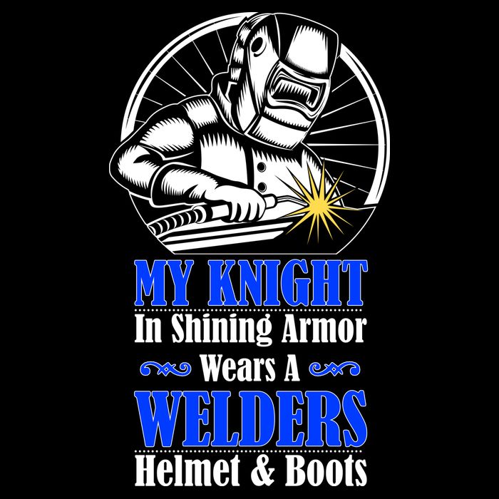 My Knight In Shining Armor Wears A Welders Helmet And Boots Drawstring Bag