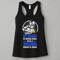 My Knight In Shining Armor Wears A Welders Helmet And Boots Womens Tank Top