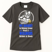 My Knight In Shining Armor Wears A Welders Helmet And Boots Tall T-Shirt