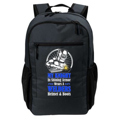 My Knight In Shining Armor Wears A Welders Helmet And Boots Backpack