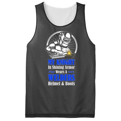 My Knight In Shining Armor Wears A Welders Helmet And Boots Mesh Reversible Basketball Jersey Tank