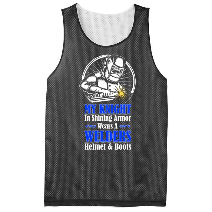 My Knight In Shining Armor Wears A Welders Helmet And Boots Mesh Reversible Basketball Jersey Tank