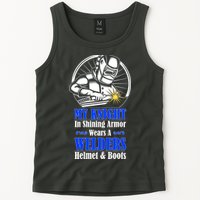 My Knight In Shining Armor Wears A Welders Helmet And Boots Tank Top