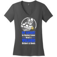 My Knight In Shining Armor Wears A Welders Helmet And Boots Women's V-Neck T-Shirt