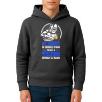 My Knight In Shining Armor Wears A Welders Helmet And Boots Kids Hoodie