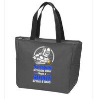 My Knight In Shining Armor Wears A Welders Helmet And Boots Zip Tote Bag