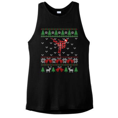 Merry Kickmas Karate Santa Martial Arts Funny Ladies PosiCharge Tri-Blend Wicking Tank