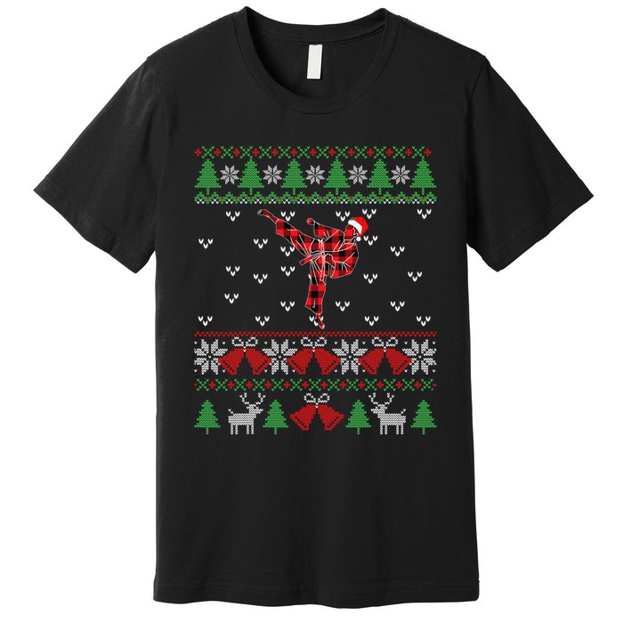 Merry Kickmas Karate Santa Martial Arts Funny Premium T-Shirt