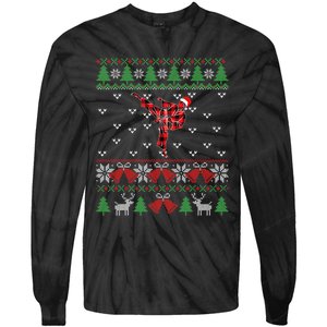 Merry Kickmas Karate Santa Martial Arts Funny Tie-Dye Long Sleeve Shirt