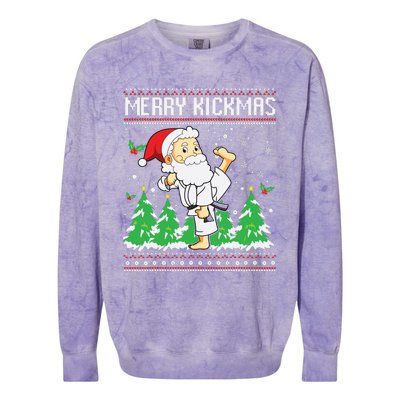 Merry Kickmas Karate Jiu Jitsu Martial Arts Christmas Colorblast Crewneck Sweatshirt