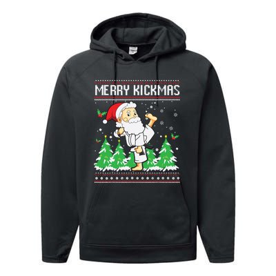 Merry Kickmas Karate Jiu Jitsu Martial Arts Christmas Performance Fleece Hoodie