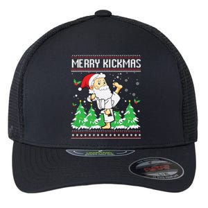 Merry Kickmas Karate Jiu Jitsu Martial Arts Christmas Flexfit Unipanel Trucker Cap