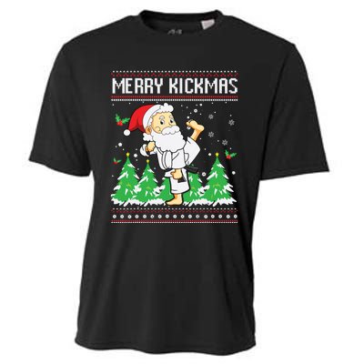 Merry Kickmas Karate Jiu Jitsu Martial Arts Christmas Cooling Performance Crew T-Shirt