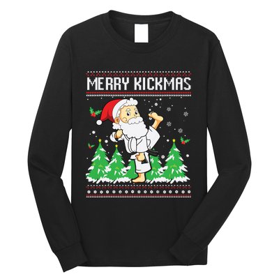 Merry Kickmas Karate Jiu Jitsu Martial Arts Christmas Long Sleeve Shirt