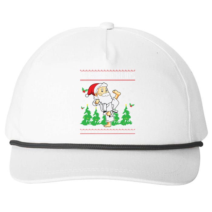 Merry Kickmas Karate Jiu Jitsu Martial Arts Christmas Snapback Five-Panel Rope Hat