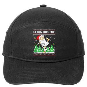 Merry Kickmas Karate Jiu Jitsu Martial Arts Christmas 7-Panel Snapback Hat