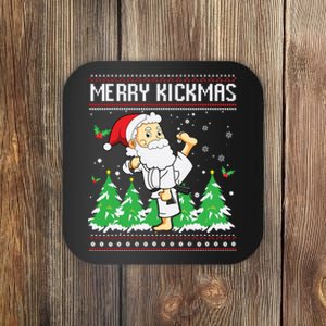 Merry Kickmas Karate Jiu Jitsu Martial Arts Christmas Coaster