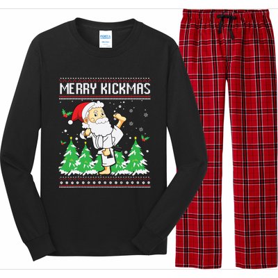 Merry Kickmas Karate Jiu Jitsu Martial Arts Christmas Long Sleeve Pajama Set