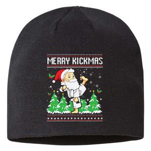 Merry Kickmas Karate Jiu Jitsu Martial Arts Christmas Sustainable Beanie