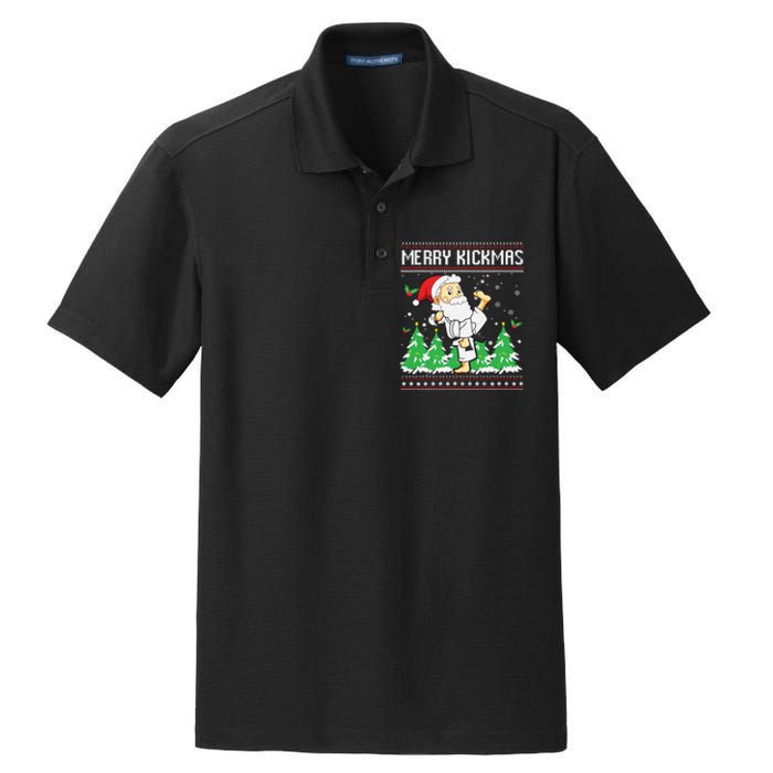 Merry Kickmas Karate Jiu Jitsu Martial Arts Christmas Dry Zone Grid Polo