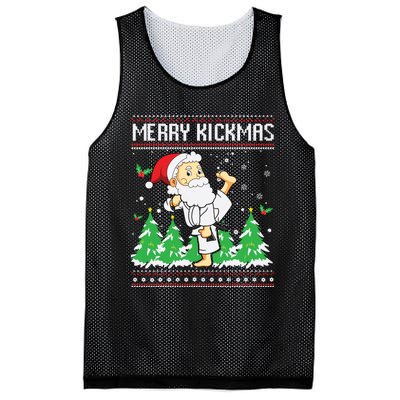 Merry Kickmas Karate Jiu Jitsu Martial Arts Christmas Mesh Reversible Basketball Jersey Tank