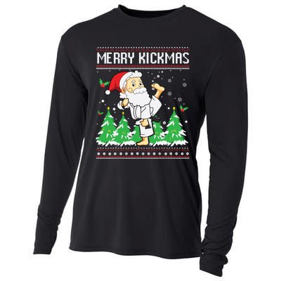 Merry Kickmas Karate Jiu Jitsu Martial Arts Christmas Cooling Performance Long Sleeve Crew