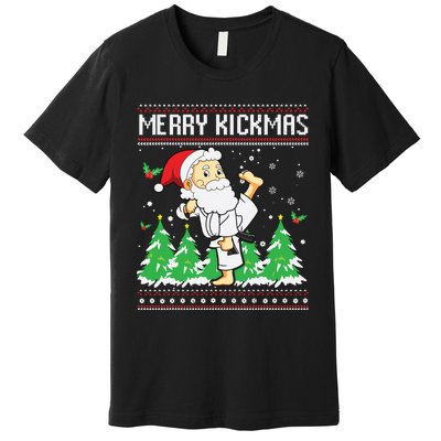 Merry Kickmas Karate Jiu Jitsu Martial Arts Christmas Premium T-Shirt