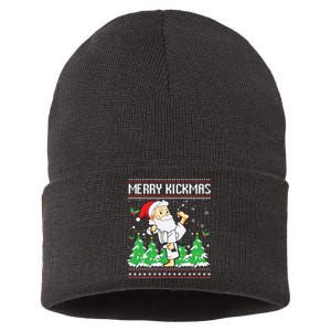 Merry Kickmas Karate Jiu Jitsu Martial Arts Christmas Sustainable Knit Beanie