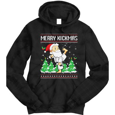 Merry Kickmas Karate Jiu Jitsu Martial Arts Christmas Tie Dye Hoodie