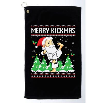 Merry Kickmas Karate Jiu Jitsu Martial Arts Christmas Platinum Collection Golf Towel