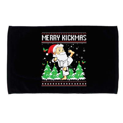 Merry Kickmas Karate Jiu Jitsu Martial Arts Christmas Microfiber Hand Towel