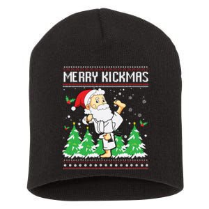 Merry Kickmas Karate Jiu Jitsu Martial Arts Christmas Short Acrylic Beanie