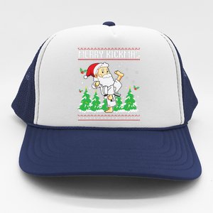 Merry Kickmas Karate Jiu Jitsu Martial Arts Christmas Trucker Hat